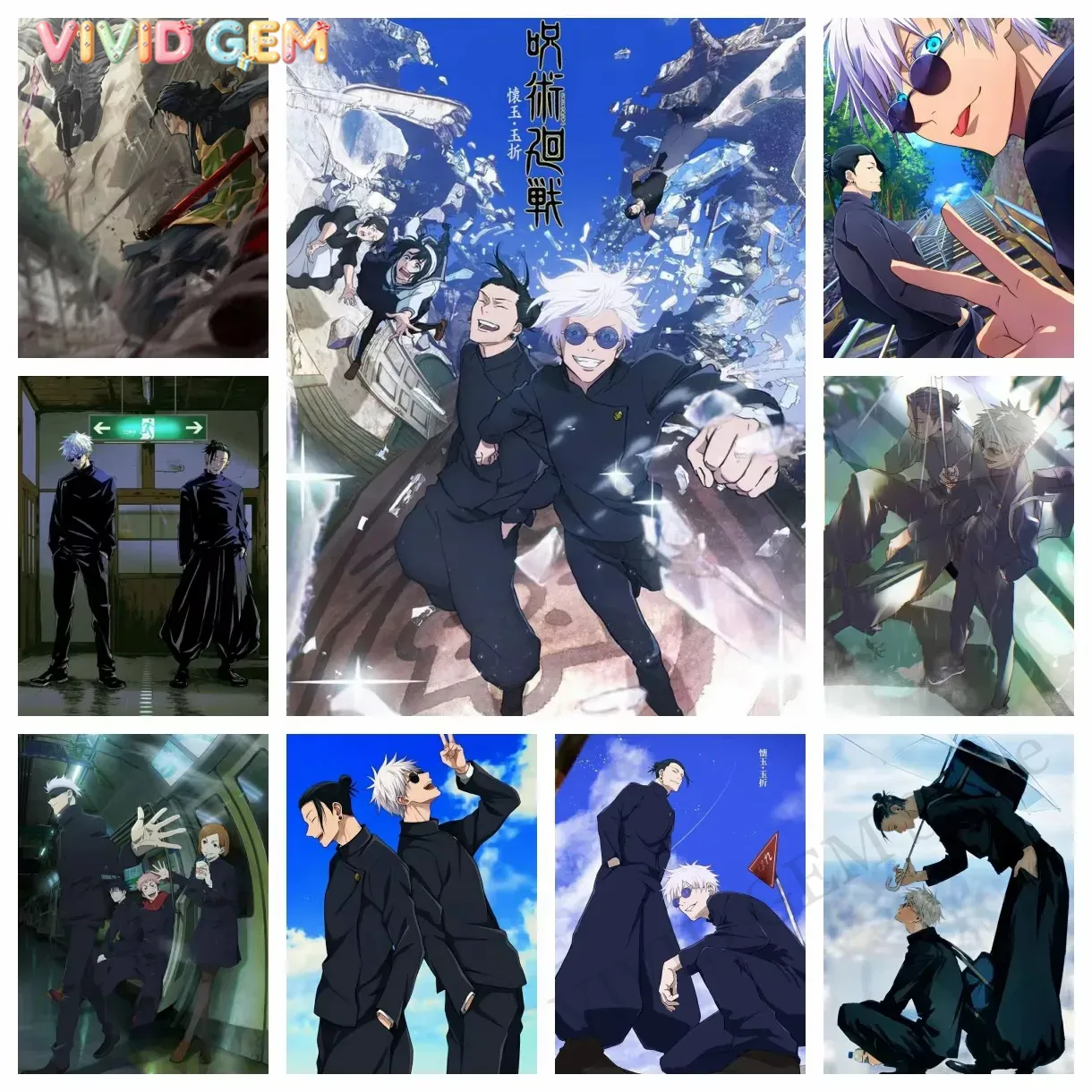 Photo Mosaic Print - VIVID GEM Jujutsu Kaisen Gojo Satoru
